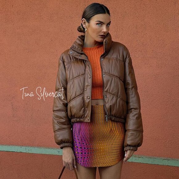 Zara Dresses & Skirts - LAST ONE! BLOGGER'S FAVE! Zara High Waisted Short Skirt Orange Pink Sz M, L NWT